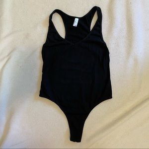 Vintage American Apparel Black V-Neck Bodysuit